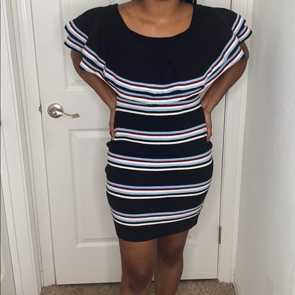 STRIPPED BODYCON DRESS - GIANNI BINI - Picture 2 of 5